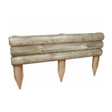 Bordure demi-rondins à planter Québec allongée - JARDIPOLYS - H 30/60 x 100 cm