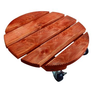 Flora Roll Lasure - Ø30 cm - Support roulant en bois massif lasuré - Nortene