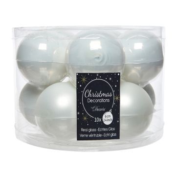 Lot de 10 boules - Blanc - Verre