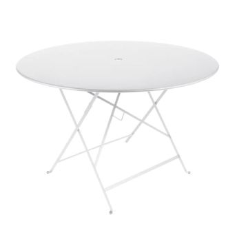 Table pliante Bistro - Fermob -  Ø 117 cm H 74 cm - Métal - Blanc coton