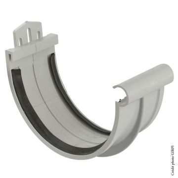  Jonction à joint pour gouttière développé de 33 - GIRPI - PVC - Gris