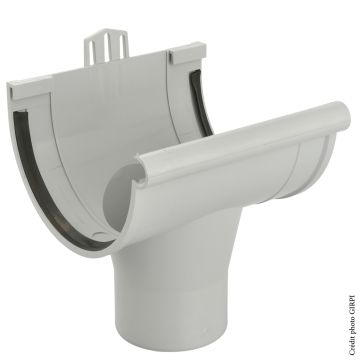 Naissance à joint pour gouttière développé de 33 - GIRPI - PVC - Gris