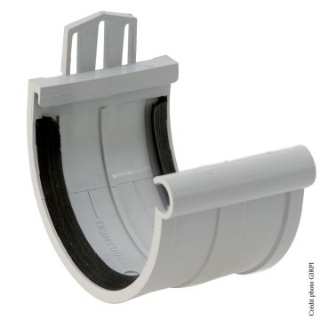 Jonction à joint pour gouttière développé de 25 - GIRPI - PVC - Gris