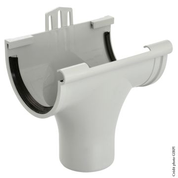 Naissance à joint pour gouttière développé de 25 - GIRPI - PVC - Gris