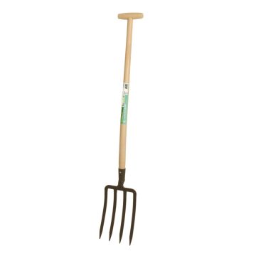 FOURCHE À BÊCHER 4 DENTS MANCHE BÉQUILLE - MAGASIN VERT