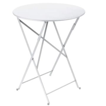 Table pliante Bistro - Fermob - Ø 60 cmH 74 cm - Métal - Blanc coton