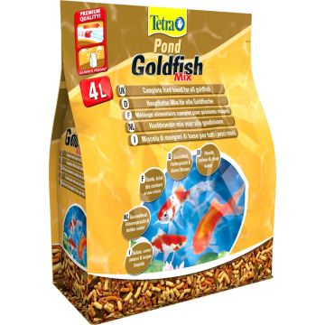Tetra Pond GoldFish Mix 4 L - Mélange alimentaire complet pour poissons rouges