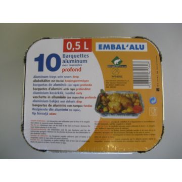 Barquettes aluminium - Embal'Alu - 0.5 L - x 10