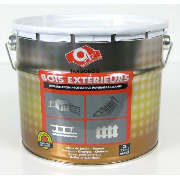 Traitement du bois extérieur - Oxi - Targobois - Pot de 2 L - Teinte brun foncé