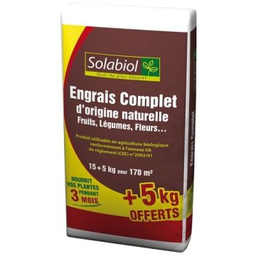ENGRAIS COMPLET 15+5KG - SOLABIOL