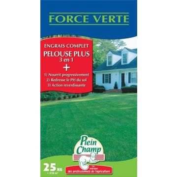 ENGRAIS PELOUSE 3EN1 25KG - FORCE VERTE