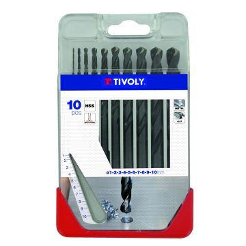 Coffret 10 forets à métaux TX - Tivoly - Ø 1 à 10 mm