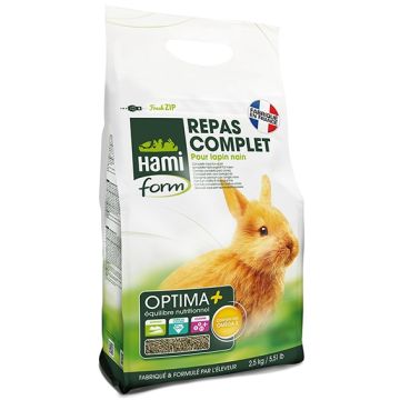 Repas complet pour lapin nain - Hamiform - Optima + - 2.5 kg