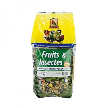 Mélange fruits et insectes pour oiseaux - Natures Market - sac 1,8 kg 