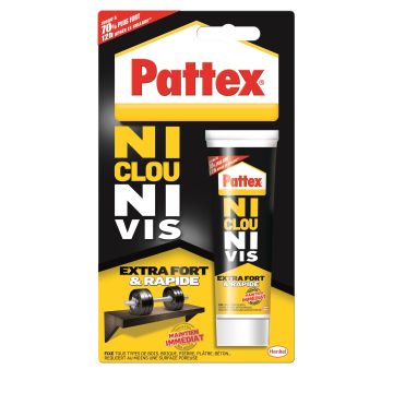 Colle - Pattex - Extra forte et rapide - Ni clou Ni vis - 52 g 