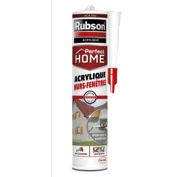 Mastic - Perfect Home - Rubson - Acrylique - Murs et fenêtres - Acajou - 280 ml 
