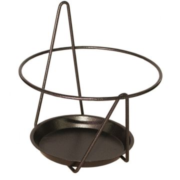 Porte pot mural avec soucoupe - Louis Moulin - Ø 16/18 cm - Gris martelé