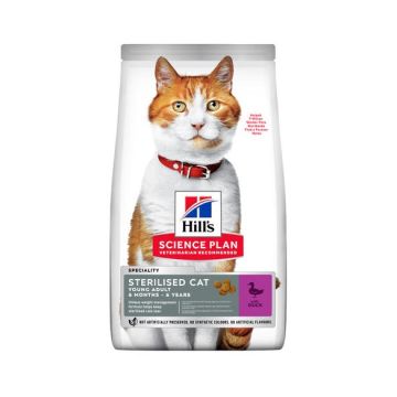 Croquettes chat stérilisé Feline Young Adult - Canard - Hill's - 1,5kg