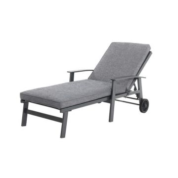 Bain de soleil avec coussins Berlin - Aluminium - Gris