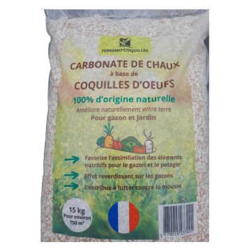 Coquilles d'oeuf broyées - Terremo Coquilles - Amendement calcaire / paillage -15 kg