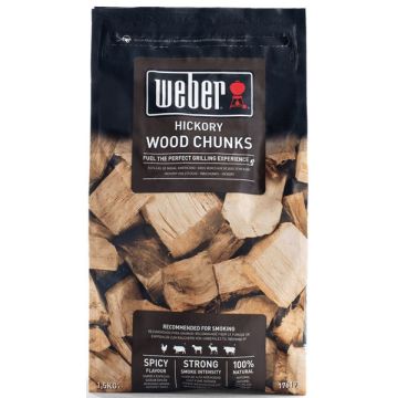 Gros morceaux de bois de fumage hickory1,5kg - Weber - Black