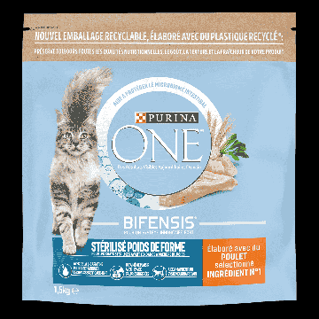 Croquettes chat Stérilisé Poids de forme - Purina One Bifensis - Poulet et blé - 1,5kg