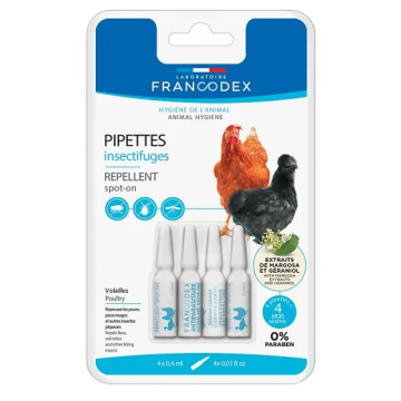Pipettes insectifuges antiparasitaire basse cour - Frandodex