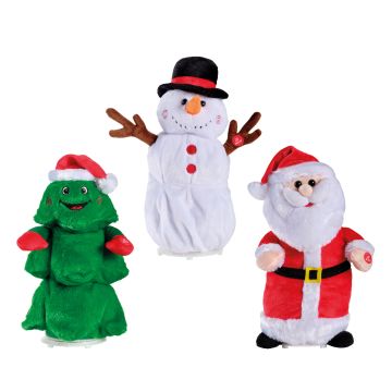 Peluche dansante et musicale - 32 cm - Modèle au choix - Sapin, père noel ou bonhomme