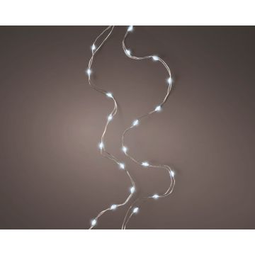 Guirlande microled - Blanc froid - 2,95m - intérieur - câble argent