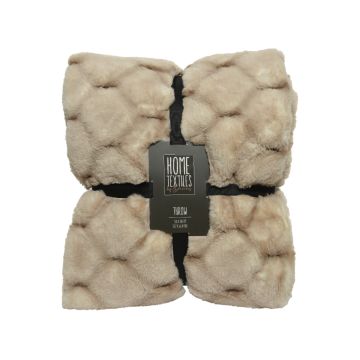 Plaid fausse fourrure - beige - 160 x 130 cm
