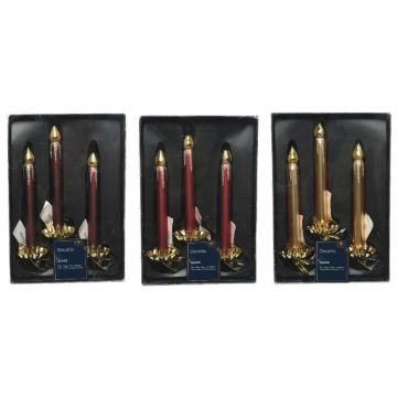 Lot de 3 bougies sur clip - Verre - 4,8cm - Modèle au choix