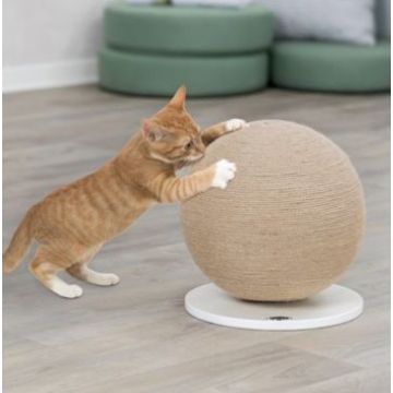 BALLE GRIFFOIR SUR SOCLE - JUTE ET BOIS- Ø 29 CM