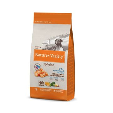 ALIMENTATION NATURELLE POUR CHIENS MINIADULTES - NATURE'S VARIETY SELECTED - SA NS CÉRÉALES SAUMON DE NORVEGE 7 KG