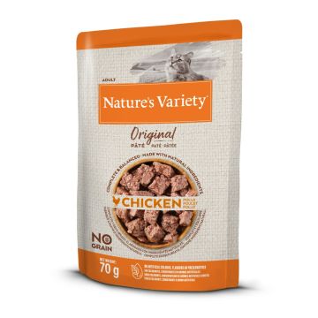 PÂTÉ NATUREL HUMIDE CHAT - NATURE'S VARI ETY ORIGINAL - NO GRAIN POULET 70G