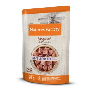PÂTÉ NATUREL HUMIDE CHAT - NATURE'S VARI ETY ORIGINAL -  NO GRAIN DINDE 70G