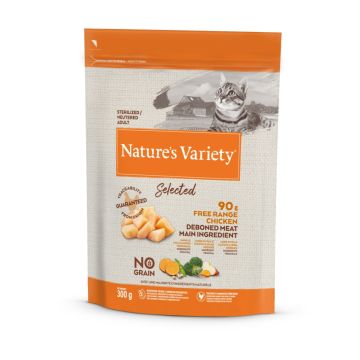 Alimentation naturelle pour chats stérilisés - Nature's Variety Selected - Sanscéréales POULET PLEIN AIR 300G