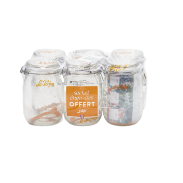 6 Bocaux de 1 litre - Le parfait - avecsachet de 27 étiquettes