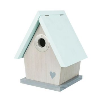 Nichoir coeur pour mesange toit chalet
