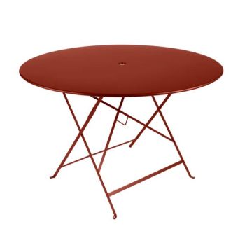 Table pliante Bistro - Fermob -  Ø 117 cm H 74 cm - Métal - Ocre rouge
