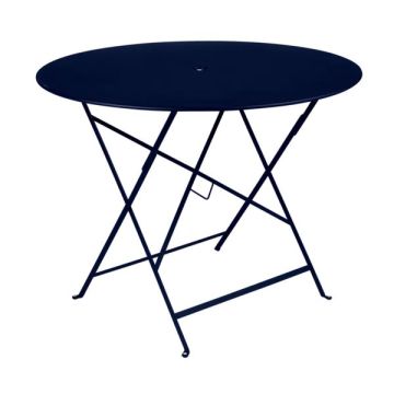 Table pliante Bistro - Fermob -  Ø 96 cm H 74 cm - Métal - Bleu abysse