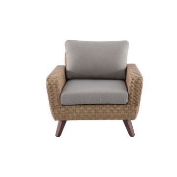 Fauteuil Royal Riviera - MWH - Résine tressée coussins gris