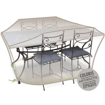 Housse protection - table rectang + chaises 4-6 pers - Morel - opaque