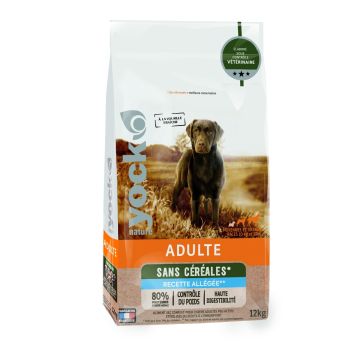 Aliment pour chien yock nature sans céréales adulte recette allégée à la volaille - 12kg