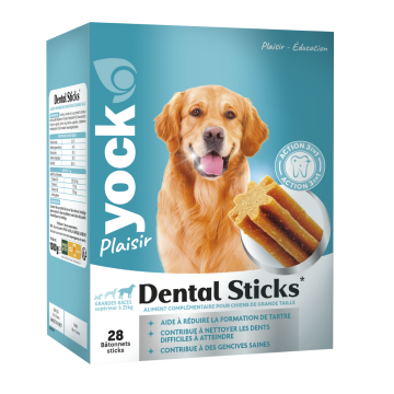 Bâtonnets Dental sticks pour grand chien - Yock - 1,08 kg - 28 sticks