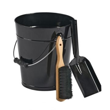 Kit seau + pelle + balai Triga - Noir