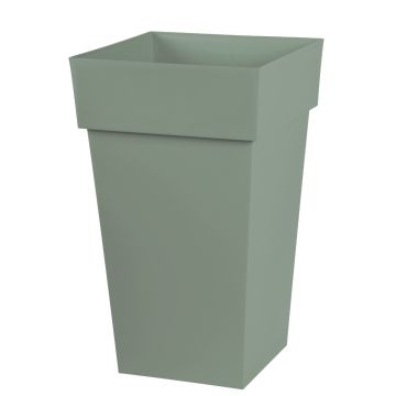 Pot bac haut carré Toscane C39H65 - EDA - 62 L - Vert Laurier