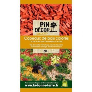 Copeaux de pin colorés - Rouge tuile - 10/30 - 60 L