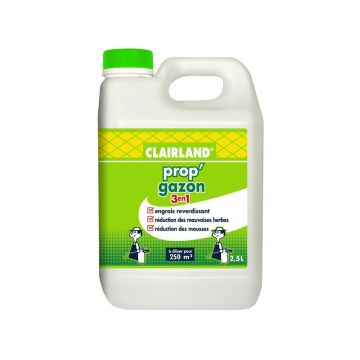 Engrais Gazon liquide PROP'GAZON 3 en 1- Clairland - Concentré à diluer - 2,5 L