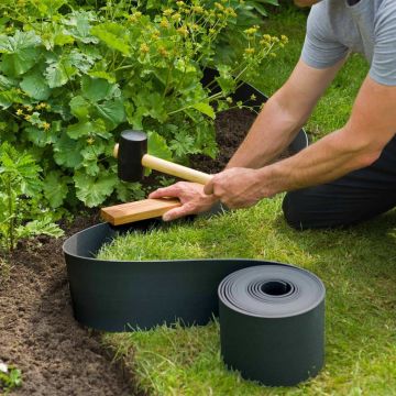 Bordure de jardin - PE recyclé, épaisseur 3 mm, noir - H15 cm x 10 m