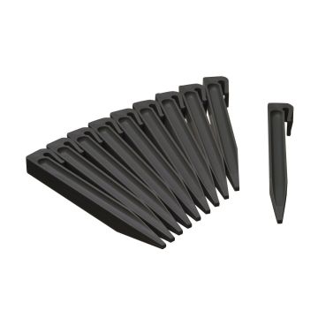 Ancres pour Bordure de jardin - PP recyclé, noir - H19,5 x 1,9 x 1,8 cm - 10 x